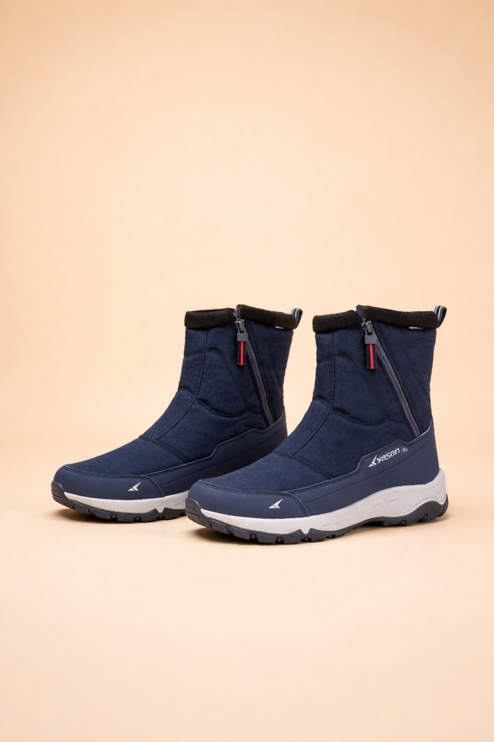 Cozy women's waterproof snow boots with side zip closure for easy wear, non-slip grip on snow & ice.