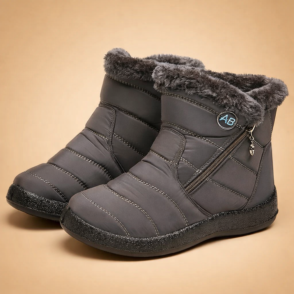 Women's warm winter ankle boots, cozy and comfortable for everyday wear.