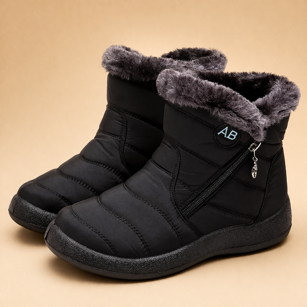 Casual women's slip-on winter ankle boots, perfect for cozy comfort in cold weather.