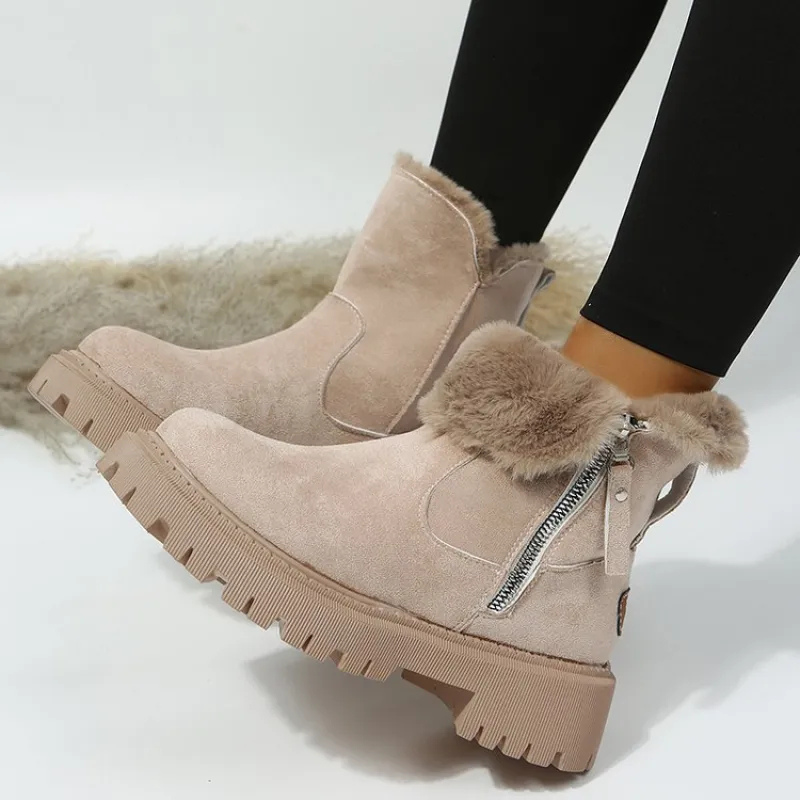 Comfortable women's suede winter boots, elegant design, ideal for everyday wear