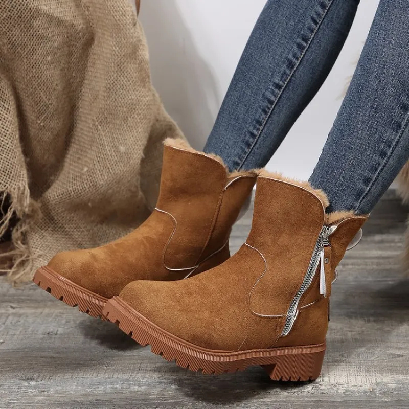 Everyday women's suede boots, comfortable and warm with non-slip sole for winter