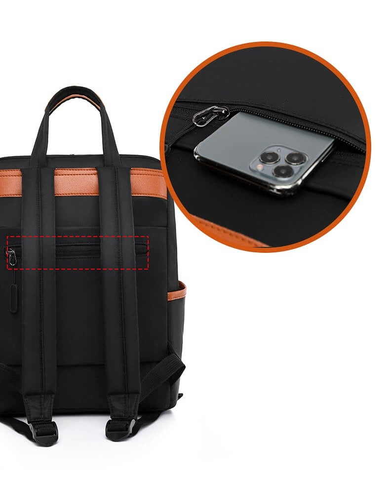 Lightweight women's anti-theft travel backpack, water-resistant Oxford, comfortable for all-day use.