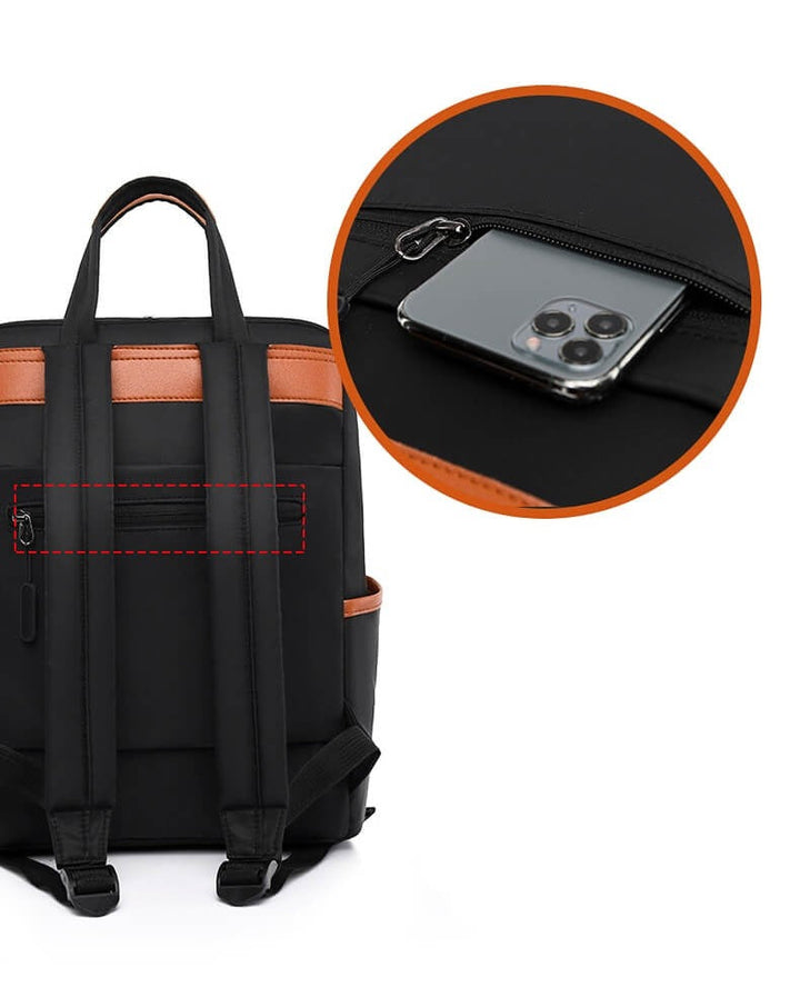 Lightweight women's anti-theft travel backpack, water-resistant Oxford, comfortable for all-day use.