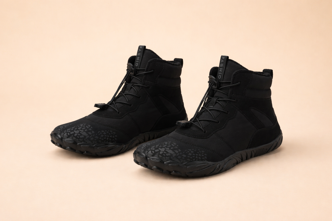 Comfortable women's waterproof barefoot boots for winter, ideal for natural movement & everyday casual wear.