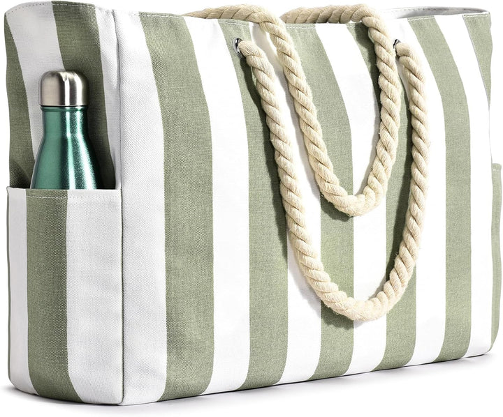 Modern oversized beach tote for women, waterproof and sandproof.