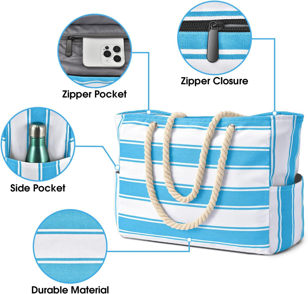 Women's waterproof & sandproof carry-all, perfect for travel.