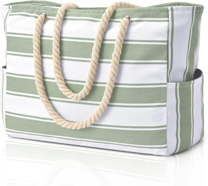 Large capacity sandproof tote bag for women, ideal for beach or pool trips.