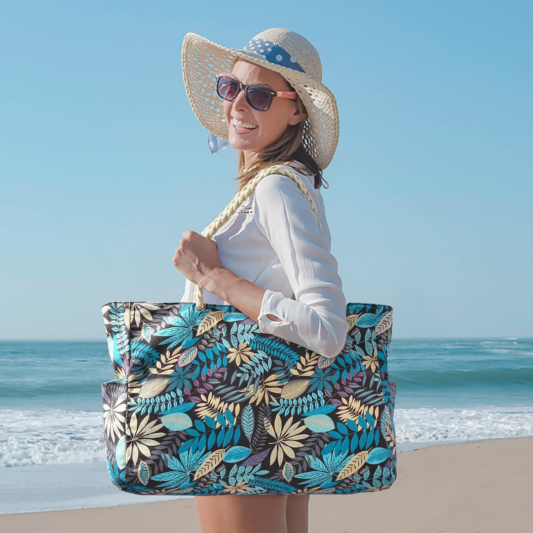 Modern oversized beach bag for women, waterproof & durable for travel.