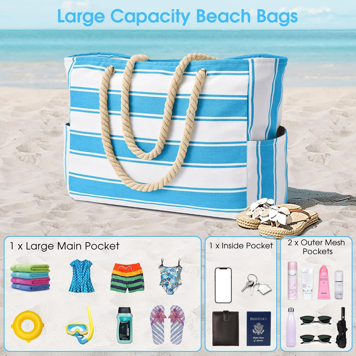 Women's oversized waterproof tote, ideal for active beach lifestyles.