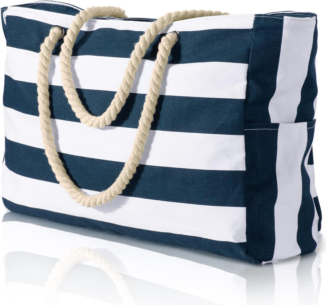 Chic sandproof women's tote, perfect for beach, travel, & daily use.