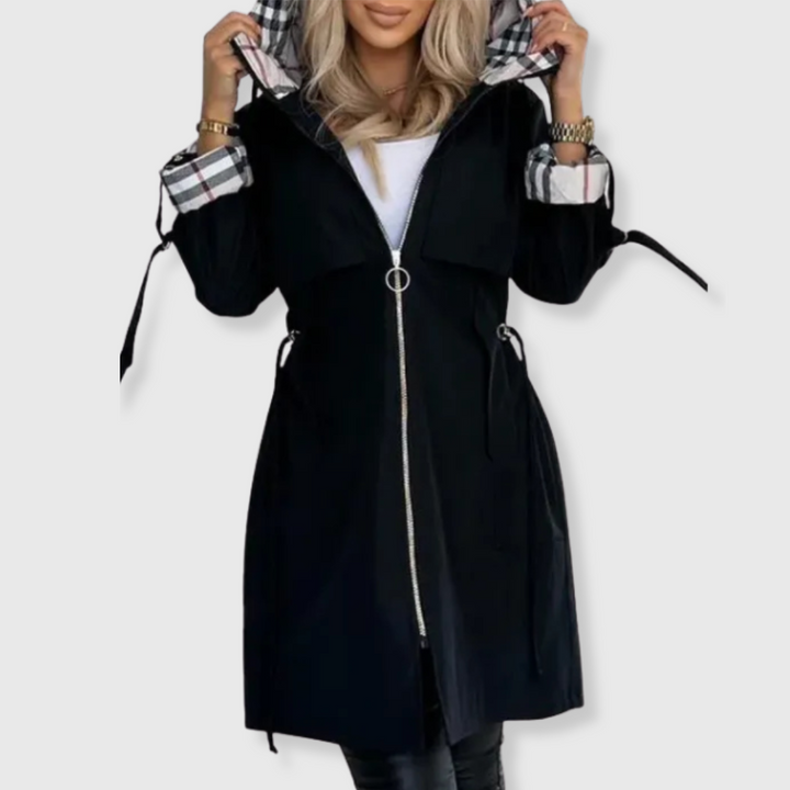 Lightweight women's waterproof jacket with full zip, perfect spring outerwear