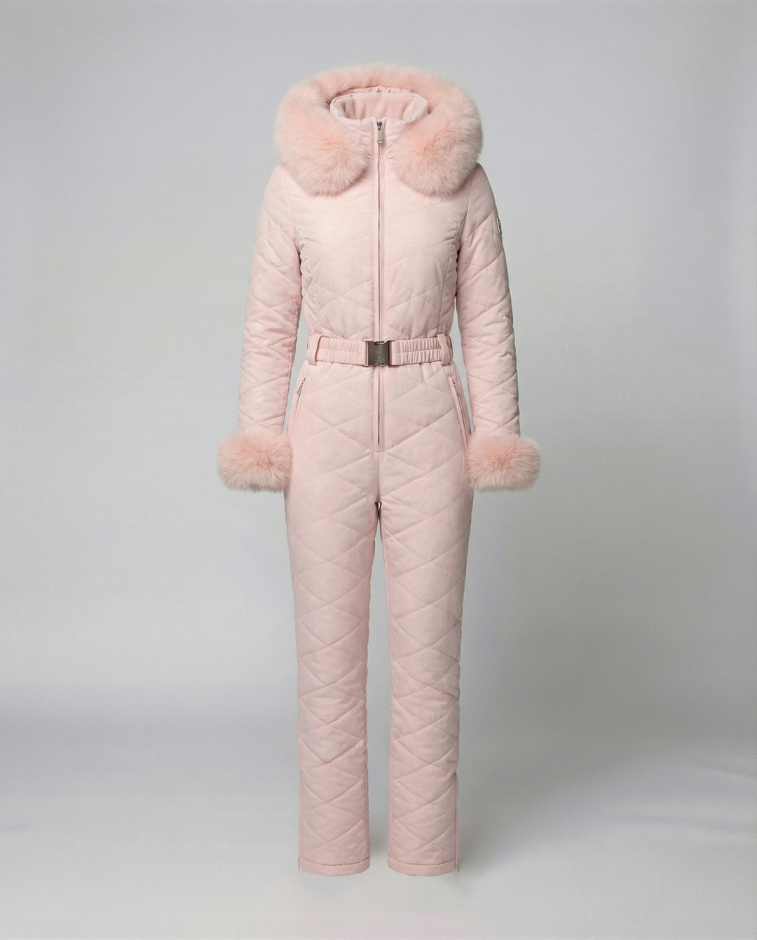 Sleek full-body women's weather-resistant snowboard jumpsuit. Excellent outdoor wear for skiing and cold conditions.