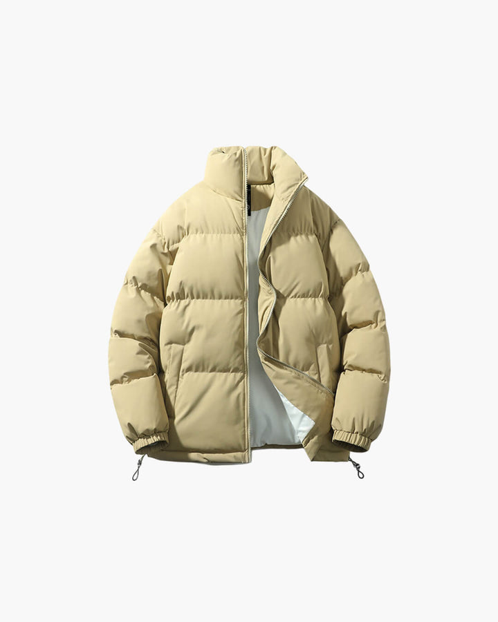 Cold weather essential: women's stand collar puffer jacket, highly weatherproof.