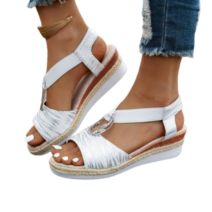 Supportive women's wedge platform sandals, featuring a chic design for everyday summer style.