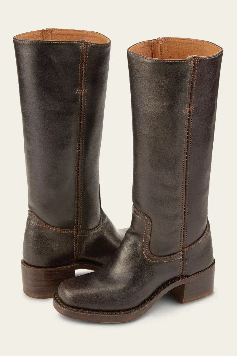 Vintage-style women's leather cowboy boots with unique pattern, suitable for both casual and festival looks