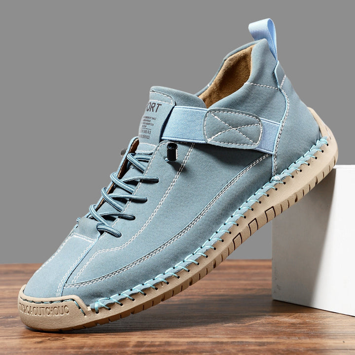 White lace-up casual platform sneakers for women, a comfortable and stylish footwear option.