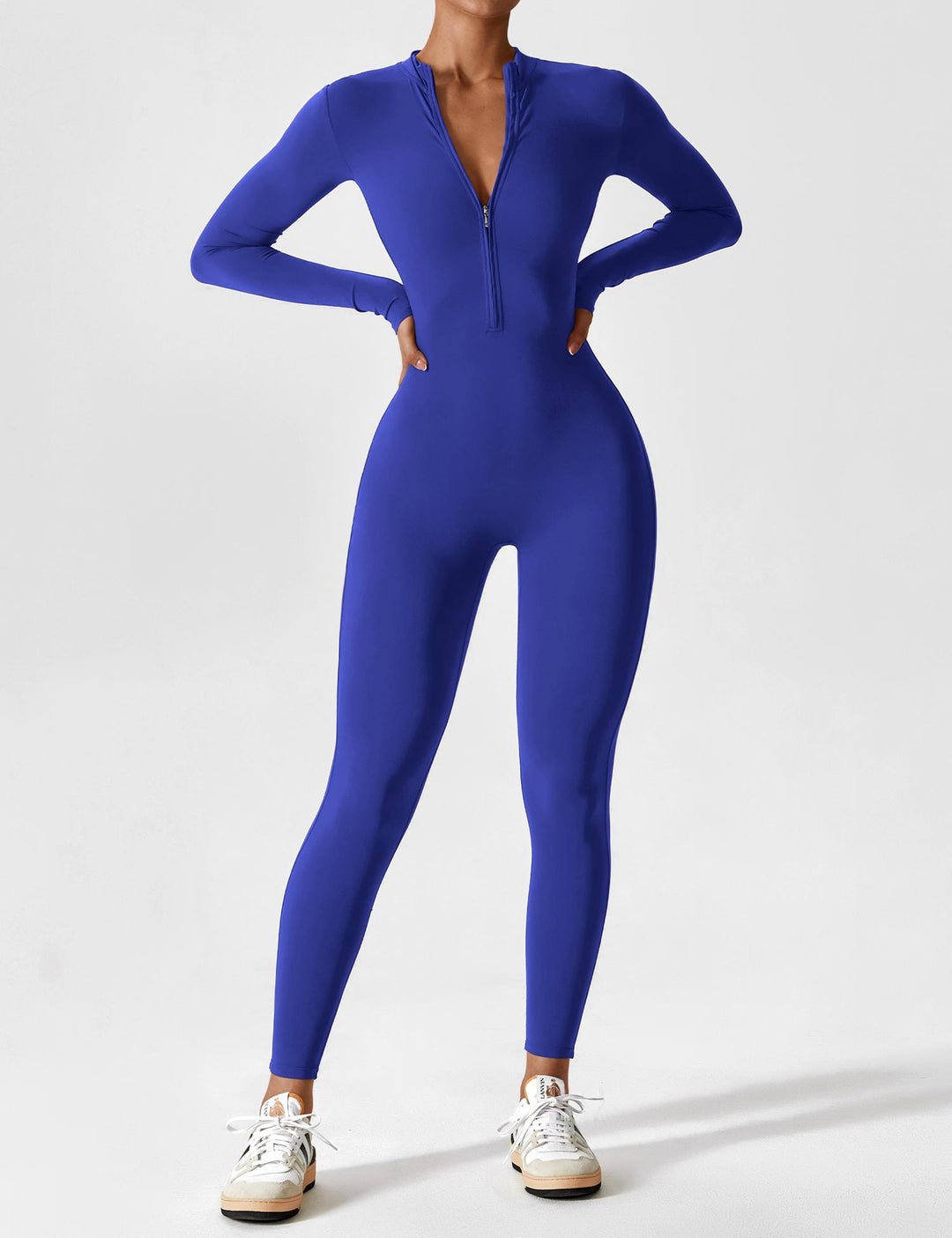 Grey women's long sleeve top of zip lounge set, perfect for summer casual fashion