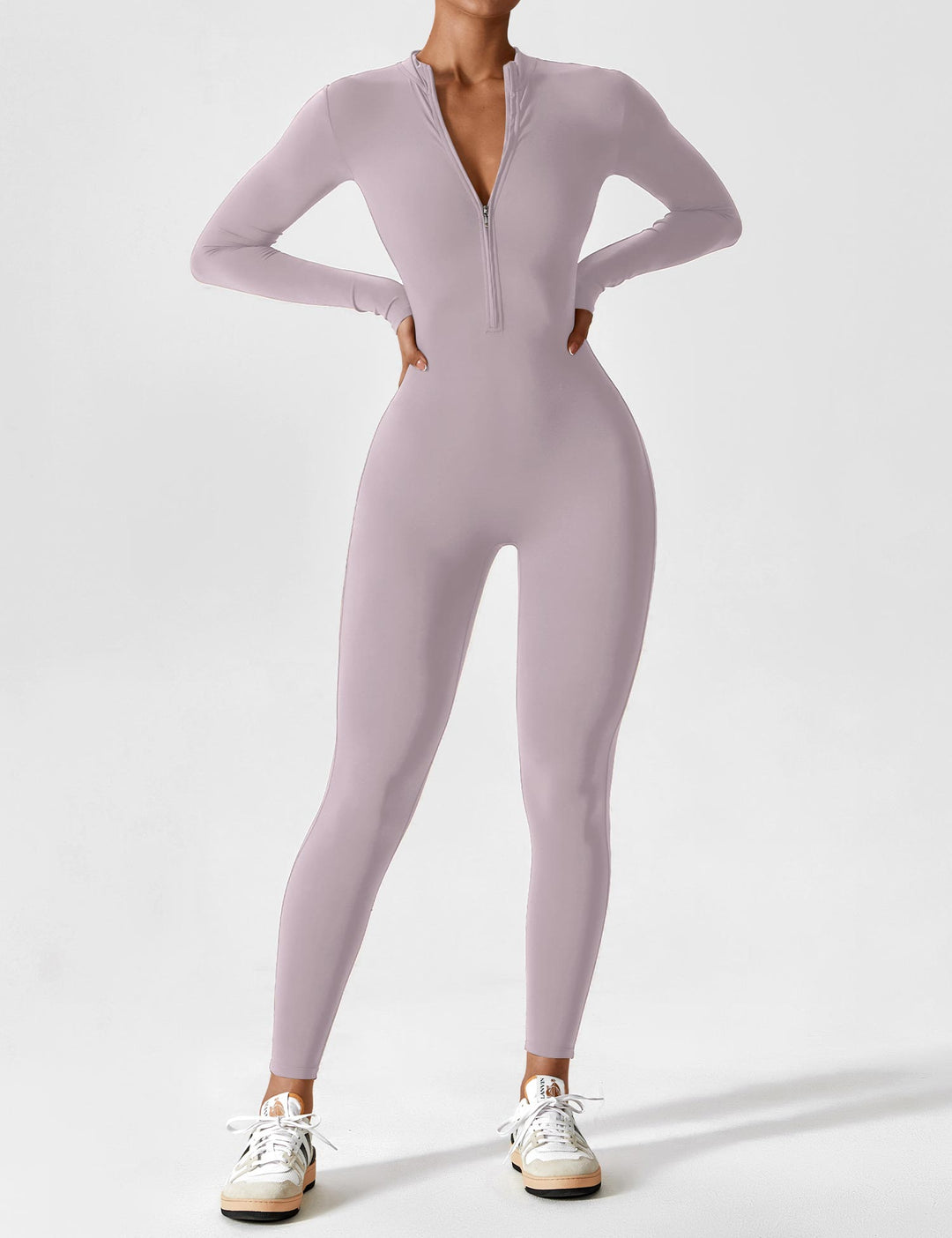 Pink long sleeve zip lounge set, a sweet and comfortable summer outfit for women
