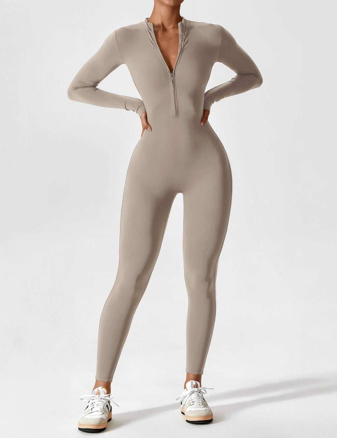 Pink long sleeve zip lounge set, designed for comfort and style in summer