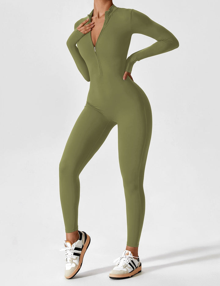 White long sleeve zip lounge set, showcasing breathable fabric for summer comfort