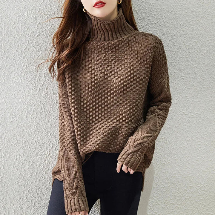 Women's white ribbed knit turtleneck sweater, perfect for spring/summer layering, long sleeve casual chic.