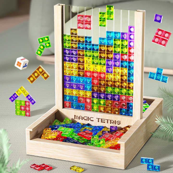Wooden brain teaser block puzzle for family fun. Eco-friendly educational toy for kids & adults, boosting cognitive skills.