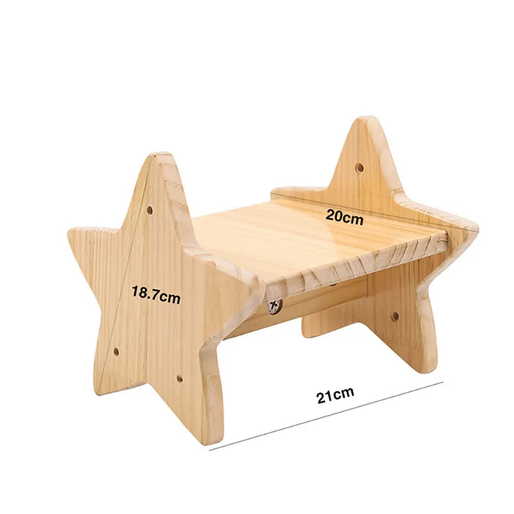 Eco-friendly wooden cat scratcher and bed, wall-mounted with a unique cat head design, for happy felines.