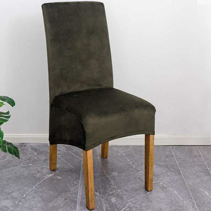 XL stretch velvet dining chair cover, elegant home decor, durable furniture protection for large chairs.