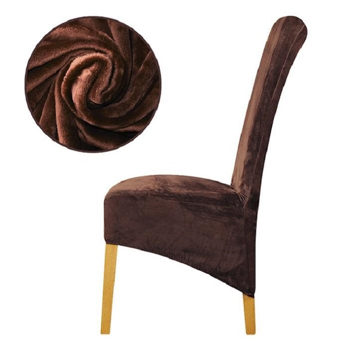 Luxurious XL stretch velvet dining chair cover, bringing sophistication to any dining area.