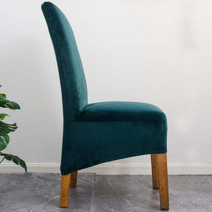Heavy-duty XL velvet dining chair protector, for durability & long-lasting furniture care.