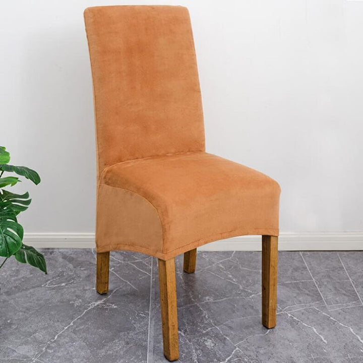 Breathable XL stretch velvet dining chair slipcover, ensuring comfort & elegance for your home.