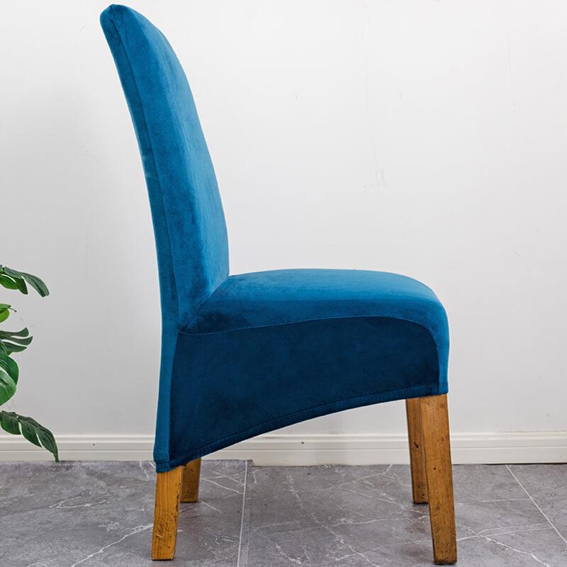 Elegant XL velvet dining chair slipcover, soft & stretchable, modern furniture cover for dining rooms.