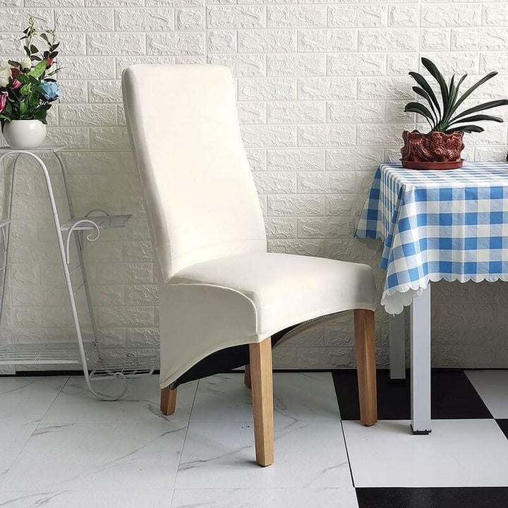 Stretchable XL velvet furniture cover for dining chairs, ensuring a snug fit & ultimate protection.