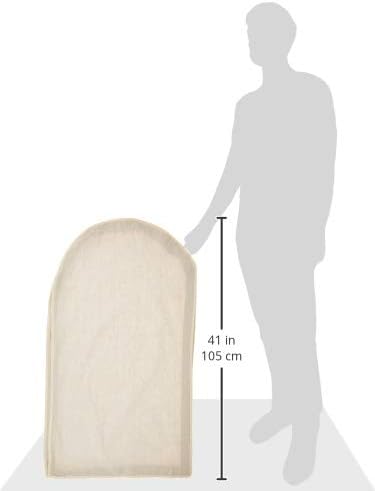 Universal zipped linen suit protector & garment bag, keeping clothes dust-free for wardrobe organization & travel.