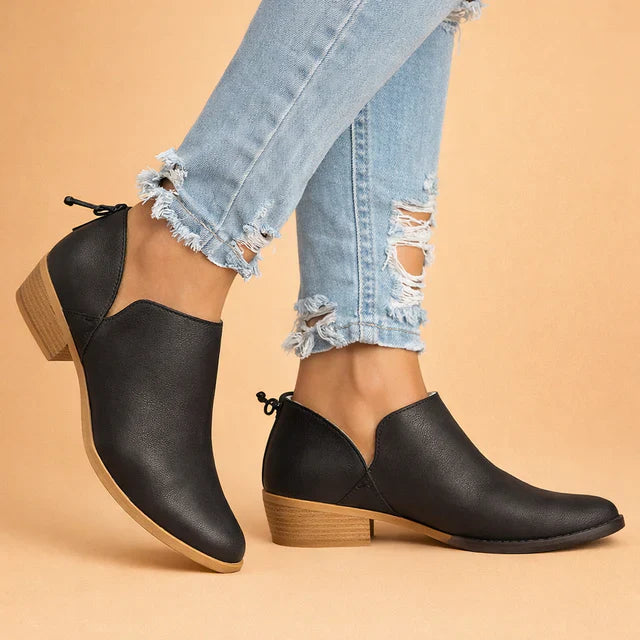 Comfortable Zofia women's ankle boots with a convenient side zipper & elegant block heel for stylish footwear.